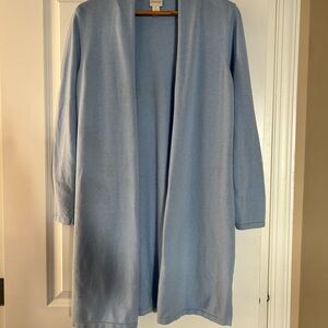 Chico’s Light  Blue Open Front Long Cardigan Sweater